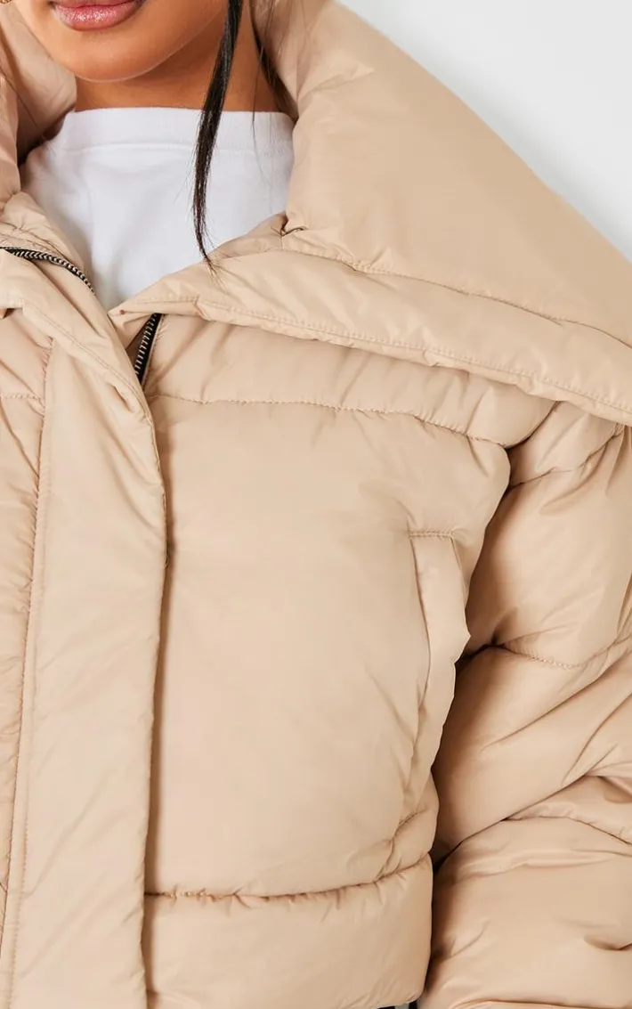 Petite Stone Cropped Puffer Coat