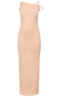 Petite Stone Faux Suede Twist Detail Maxi Dress