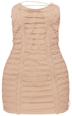 Petite Stone Lace Up Mini Dress