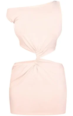 Petite Stone Slinky Twist Cut Out Detail Mini Dress