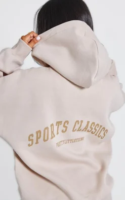 Petite Stone Sports Classic Graphic Oversized Hoodie