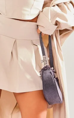 Petite Stone Stretch Woven Skater Skirt