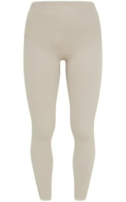 Petite Stone Structured Snatched Rib Leggings