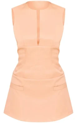 Petite Stone Tailored Fitted Mini Dress