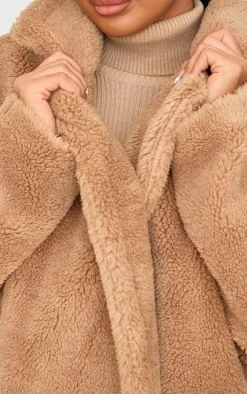 Petite Stone Teddy Bear Borg Coat