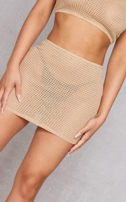 Petite Stone Textured Bodycon Skirt