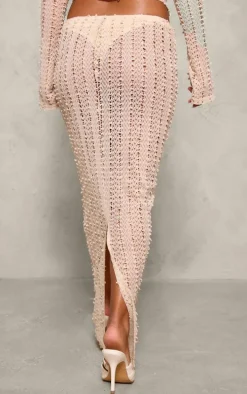 Petite Stone Textured Maxi Skirt