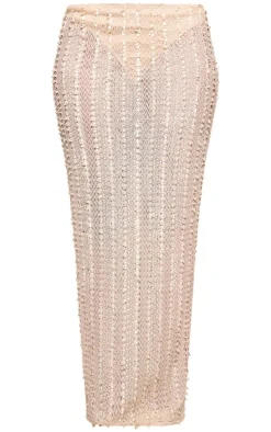 Petite Stone Textured Maxi Skirt