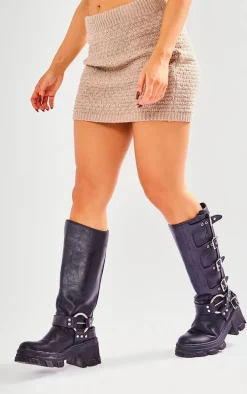 Petite Taupe Boucle Mini Skirt