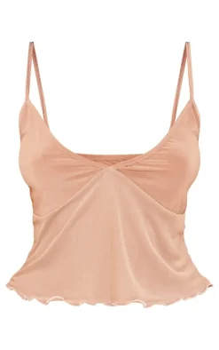 Petite Taupe Mesh Cami Top