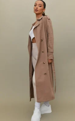 Petite Taupe Oversized Trench Coat