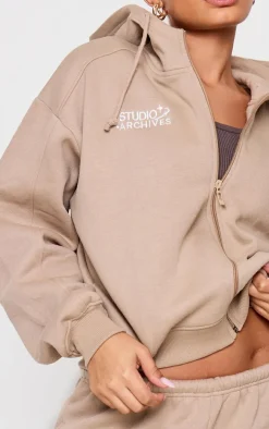 Petite Taupe Studio Archives Zip Up Hoodie