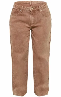 Petite Taupe Washed Low Rise Boyfriend Jeans