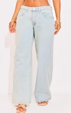 Petite Vintage Bleach Wash Low Rise Boyfriend Jeans