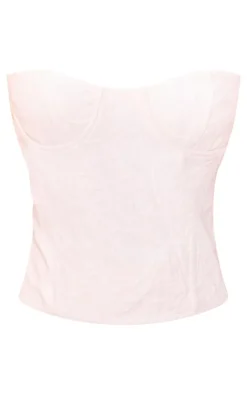 Petite White Embroidered Woven Corset