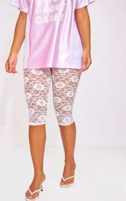 Petite White Lace Capri Pants