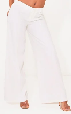 Petite White Low Waist Woven Pants