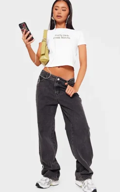 Petite White Matcha Fitted T-Shirt