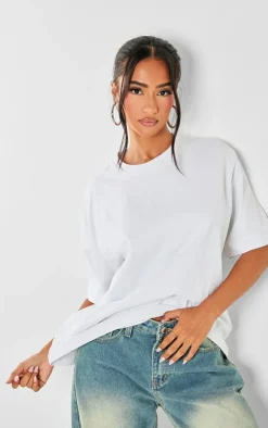 Petite White Premium Cotton Oversized T-shirt