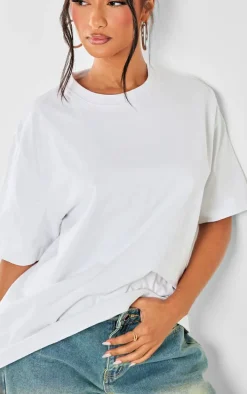 Petite White Premium Cotton Oversized T-shirt