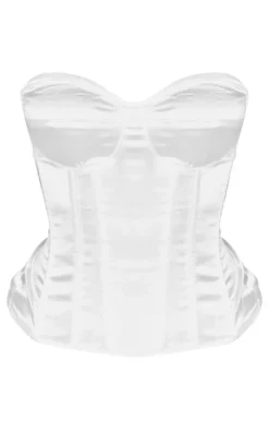 Petite White Satin Corset