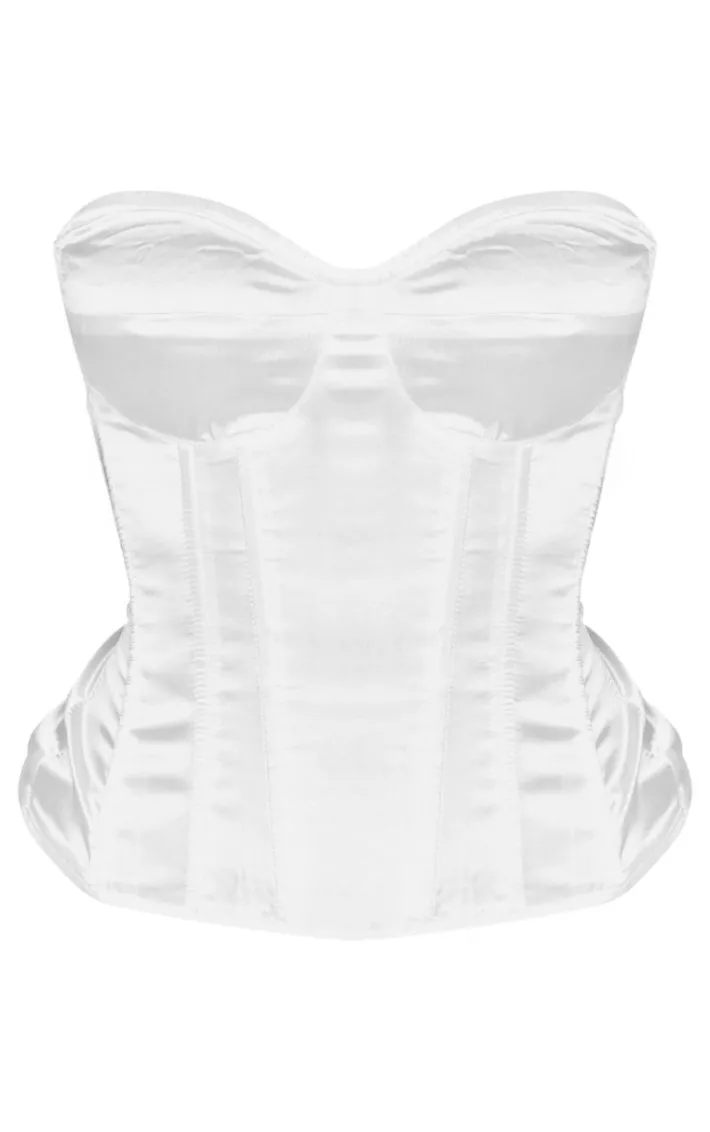 Petite White Satin Corset