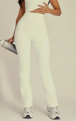 Petite White Snatched Sculpt Flared Pants