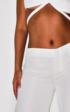 Petite White Strappy Woven Bralet