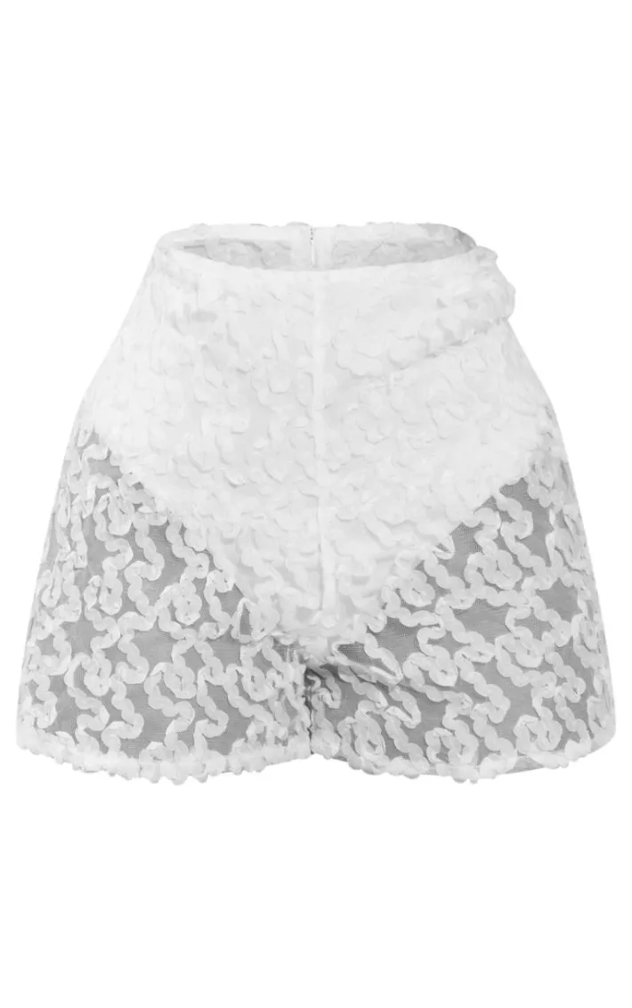 Petite White Textured Woven Shorts