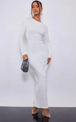 Petite White Towelled Maxi Dress