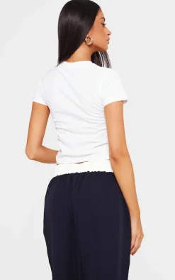 Petite White Yours Truly Graphic Fitted Top