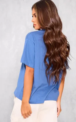 Petrol Blue Boxy Oversized T Shirt