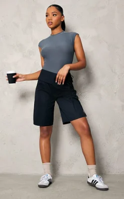 Petrol Blue Soft Touch Cut Out Back Bodysuit