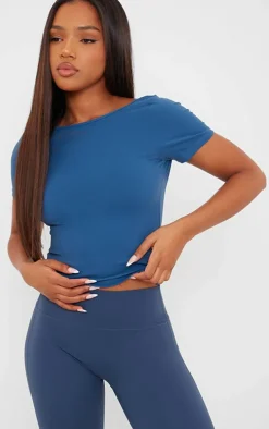 Petrol Cap Sleeve Backless Longline Snatched Sculpt Crop Top