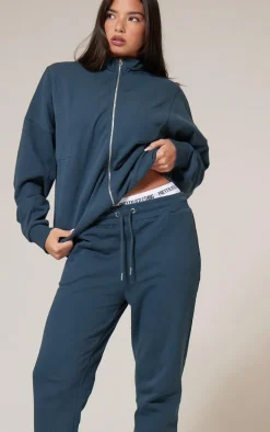 Petrol Premium Tonal Print Straight Leg Sweatpants