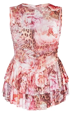 Pink Abstract Slinky Rara Skort Romper