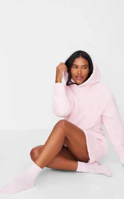 Pink Borg Hooded Blanket