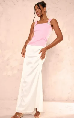 Pink Boucle Diamante Embellished Top