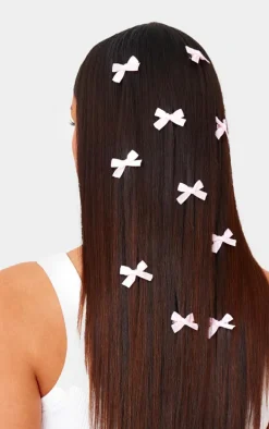 Pink Bow 10 Pack Hair Clips