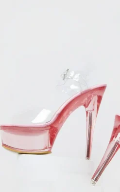 Pink Extreme Clear Platform Sandals