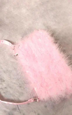 Pink Feather Shoulder Bag