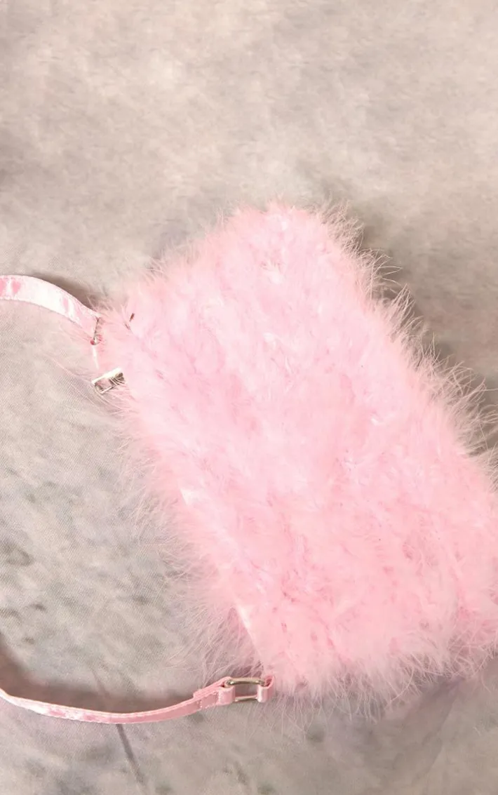 Pink Feather Shoulder Bag