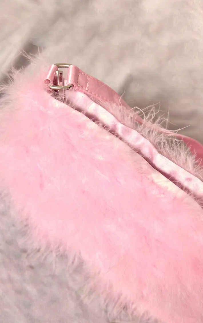 Pink Feather Shoulder Bag