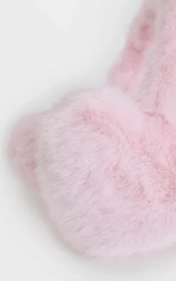 Pink Heart Faux Fur Ear Muffs