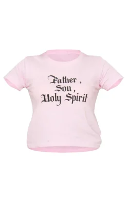 Pink Holy Spirit Printed Fitted T Shirt