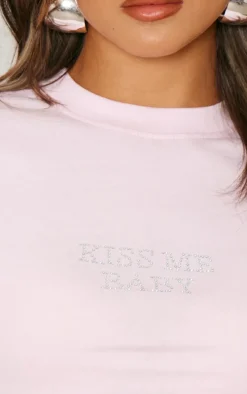 Pink Hot Fix Kiss Me Fitted Top