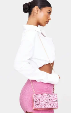 Pink Molten Clutch Bag