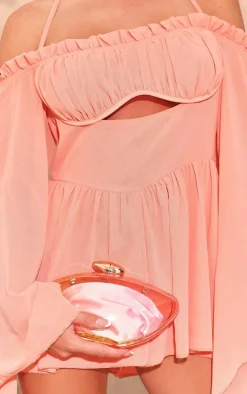 Pink Ombre Oval Hard Clutch