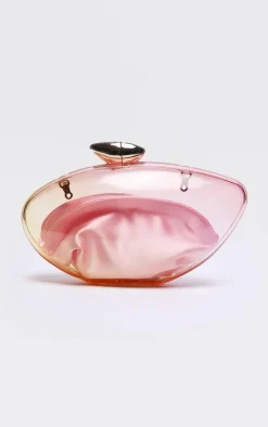 Pink Ombre Oval Hard Clutch