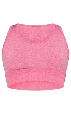 Pink Padded Seamless Sports Bra